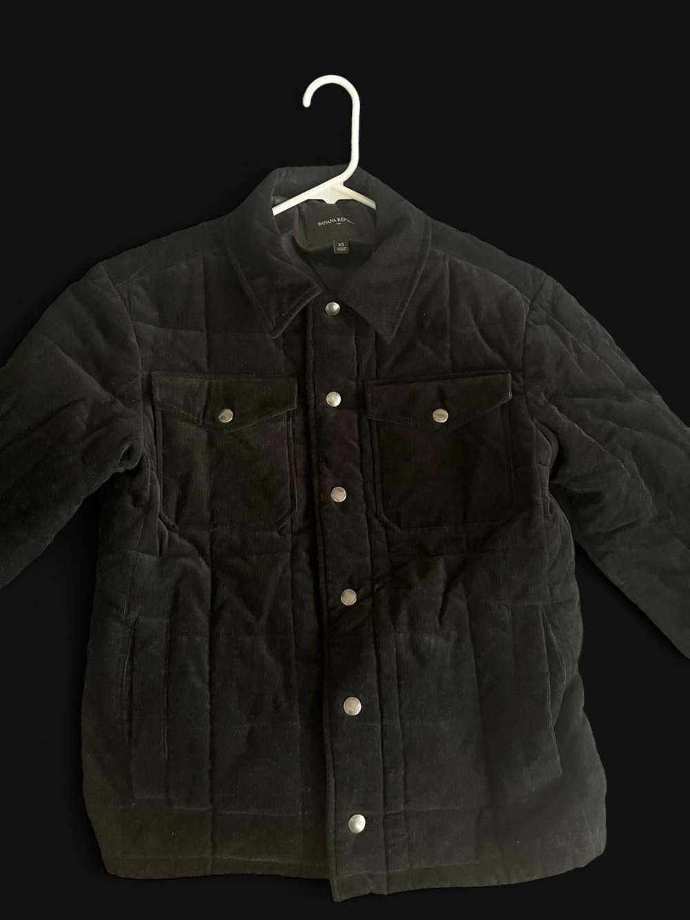 Banana Republic Black Corduroy Puffer Jacket